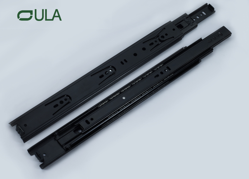 Высококачественная хорошая цена тройной разгибание черное пунктирное ящик для отделки Sldie 45 мм скрытые рельсовые рельсы Slide 40 кг.